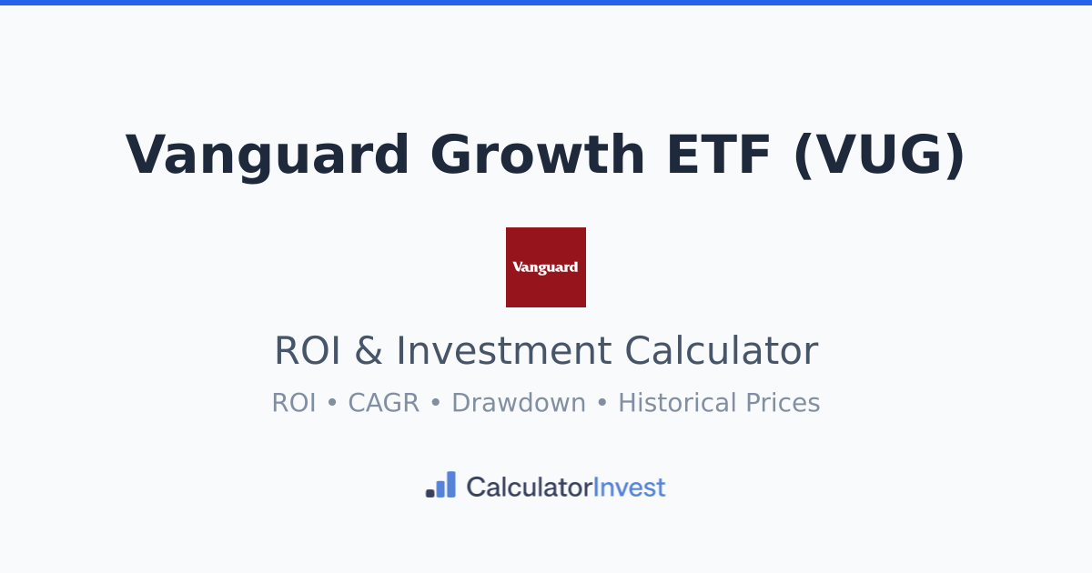 Vanguard Growth ETF ROI Calculator: VUG Historical ETF Returns